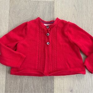 Mini boden red cardigan 2-3